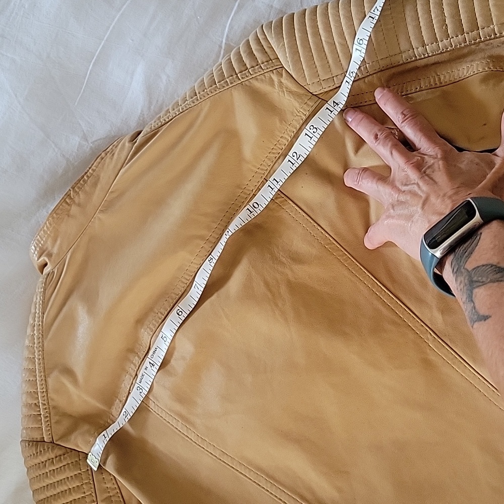 VINTAGE GENUINE leather-Light tan, beautiful leather jacket Small - Picture 13 of 13